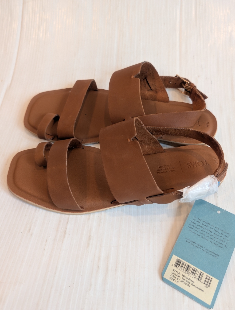 TOMS Freya Women's Tan Vegan Leather Strappy Slingback Sandals Size 11 - Picture 6 of 8
